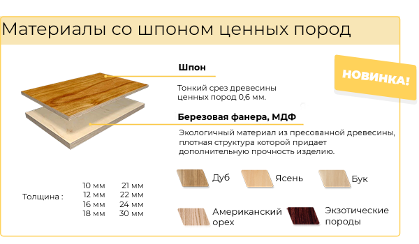 Мебель из шпона и МДФ